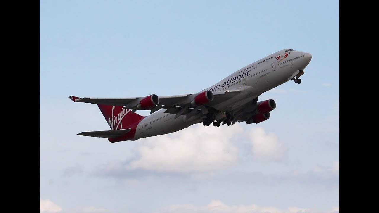 Virgin 747-400 take off, ATL