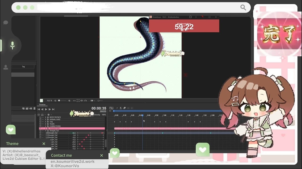 [Live2d Workflow] Rigging a Dragon Tail