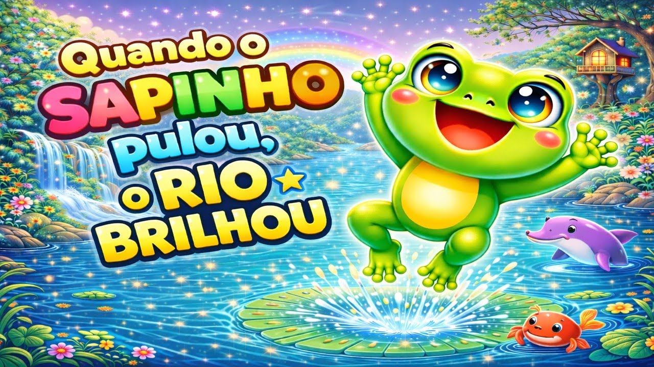 🌈🐸 Quando o Sapinho Pulou, o Rio Brilhou! | Música Infantil ✨