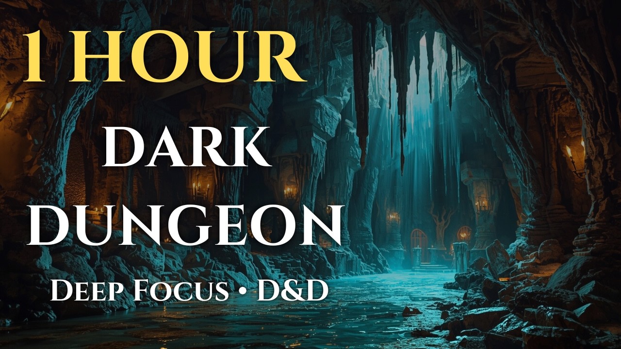 Dark Fantasy Dungeon Ambience 🕯️ Deep Underground Cave Sounds | 1 Hour for D&D