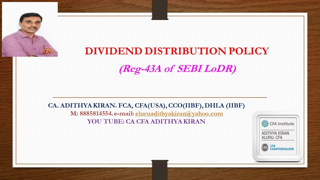 DIVIDEND DISTRIBUTION POLICY
