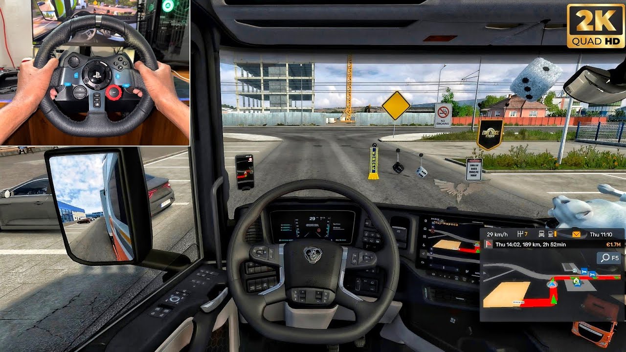 Realstic Truck driving through Rural villages | truck simulator | Logitech g29 setup gameplay 