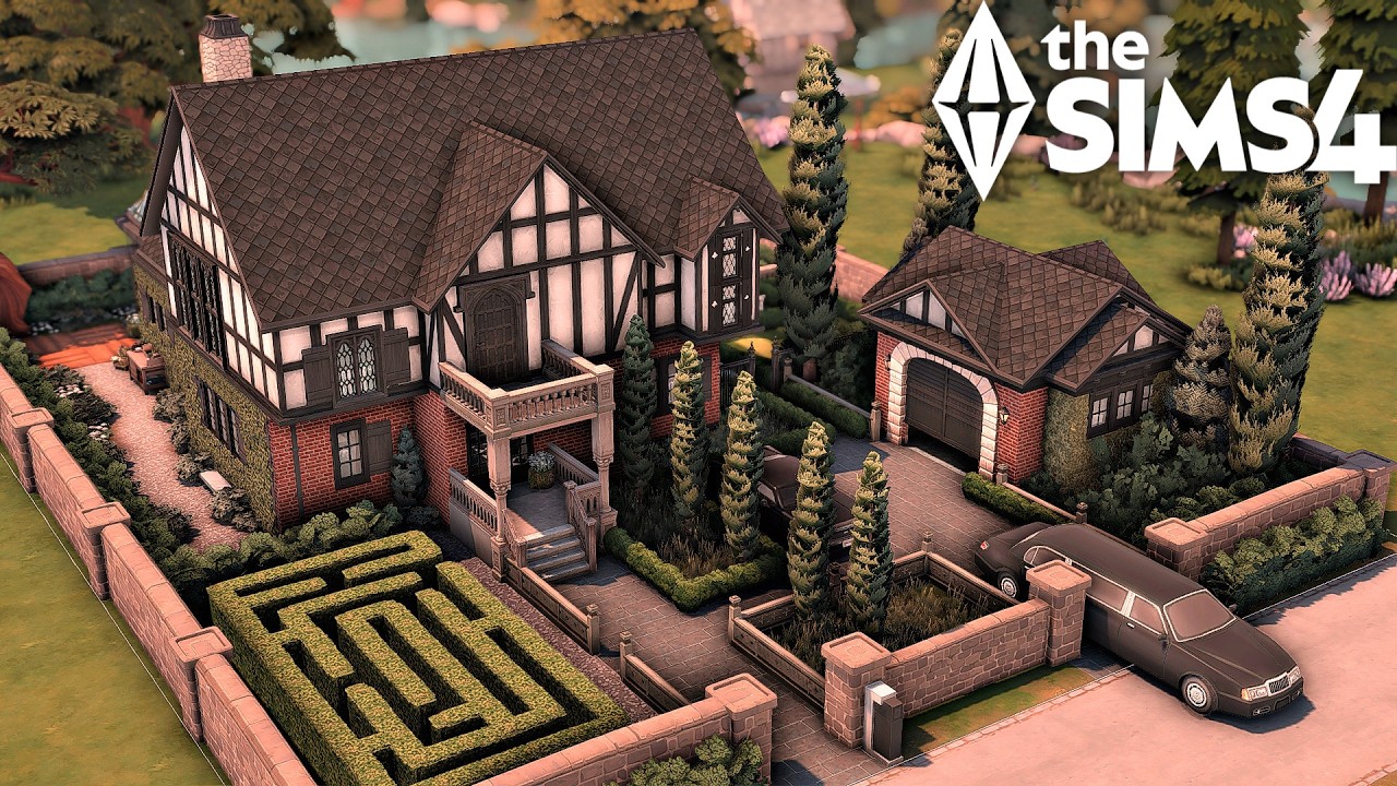 Большой семейный особняк Тюдоров | The Sims 4 | Покадровая скоростная сборка | Без CC
