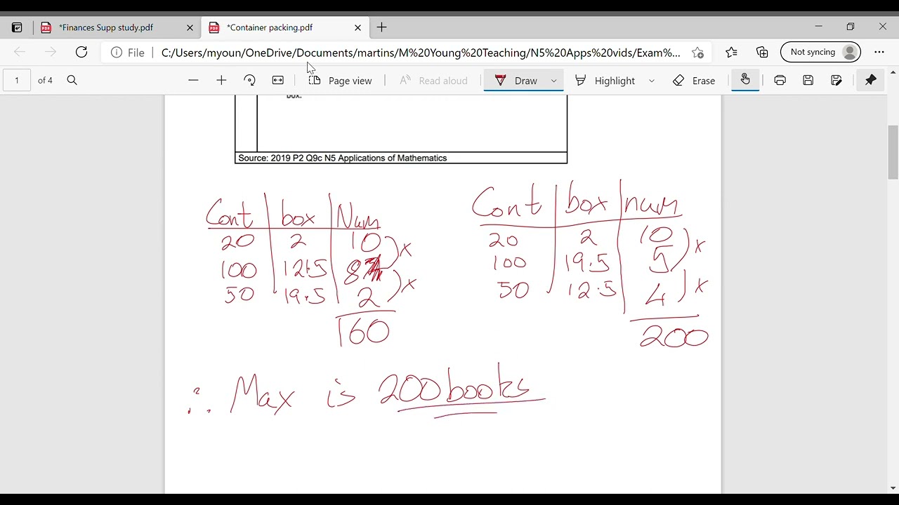 N5 Apps Container packing exam questions