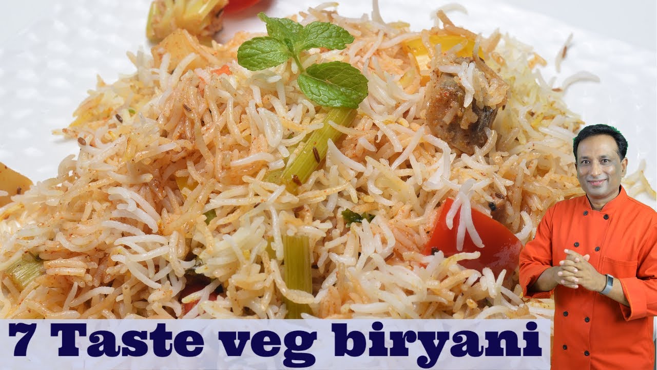 Vegetable Biryani with all 7 tastes included - easy best biryani with vegetables