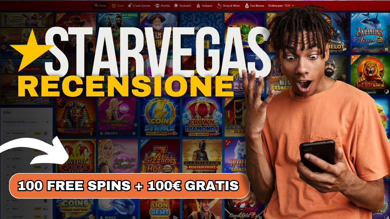 Recensione Casin&ograve; StarVegas ⭐ 100 Free Spins e 100&euro; Gratis