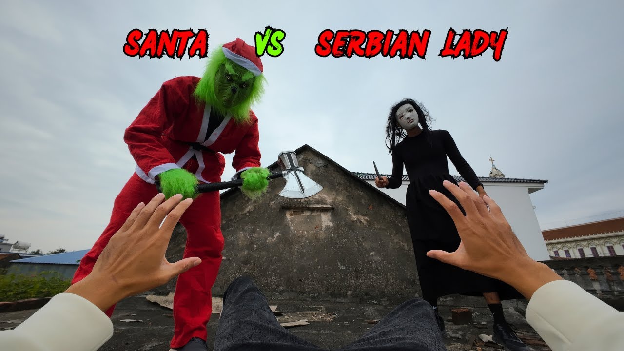 Scary Santa vs Serbian Dancing Lady | Christmas Horror Escape Chase | The Escape Run