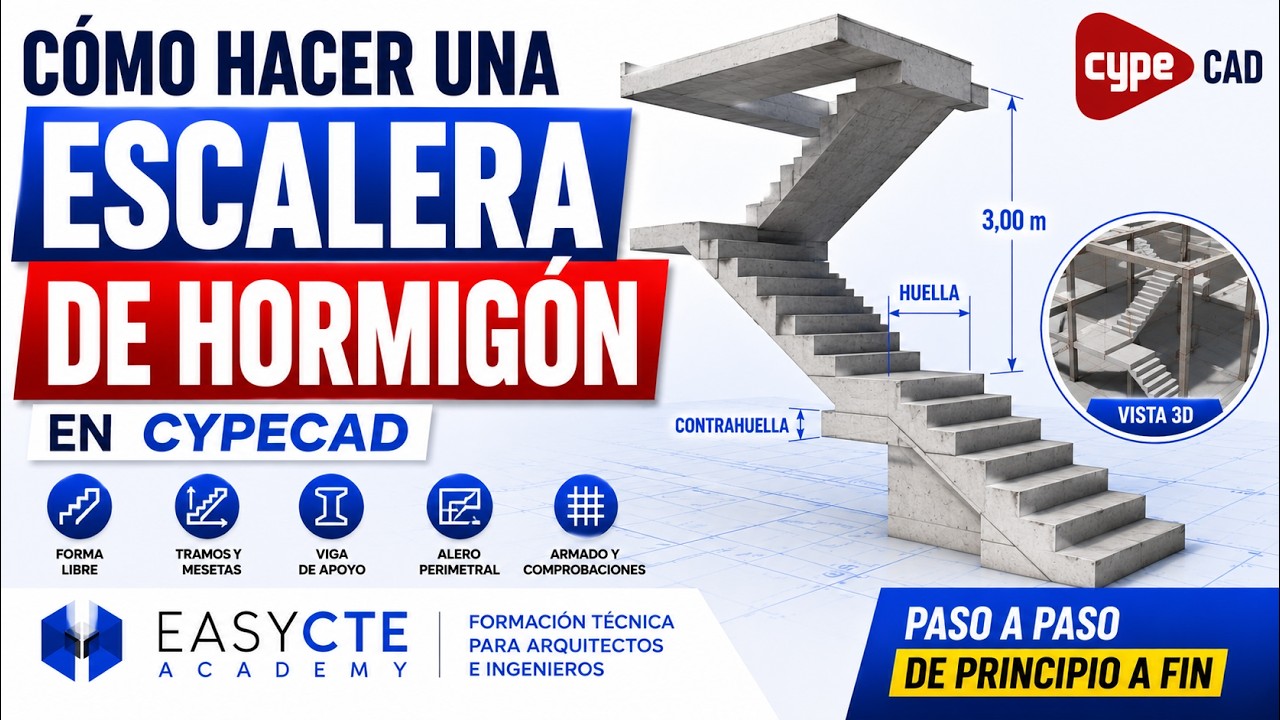 Cómo hacer una escalera de hormigón en CYPECAD.
