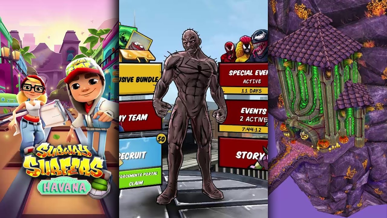 Subway Surfers Havana Vs Spider Man Unlimited Vs Temple Run 2 Spooky Summit - Endless Run Gameplay