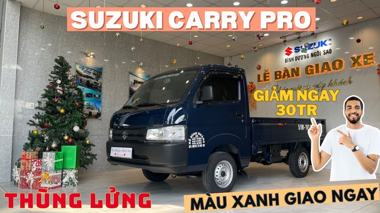 SUZUKI CARRY PRO THÙNG LỬNG MÀU XANH SẴN XE GIAO NGAY