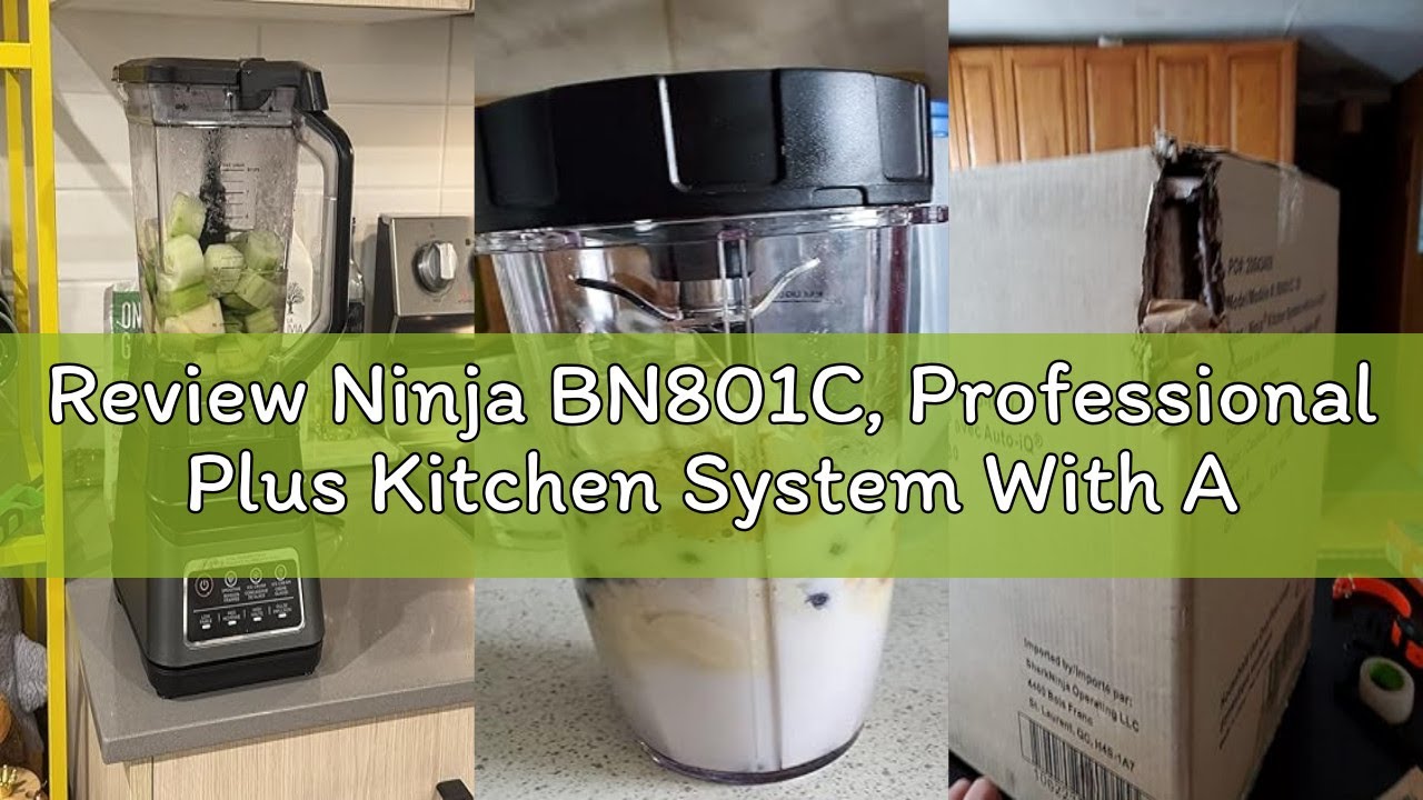 Review Ninja BN801C, Professional Plus Kitchen System With Auto-iQ, 72oz Pitcher, Black/Silver, 1400