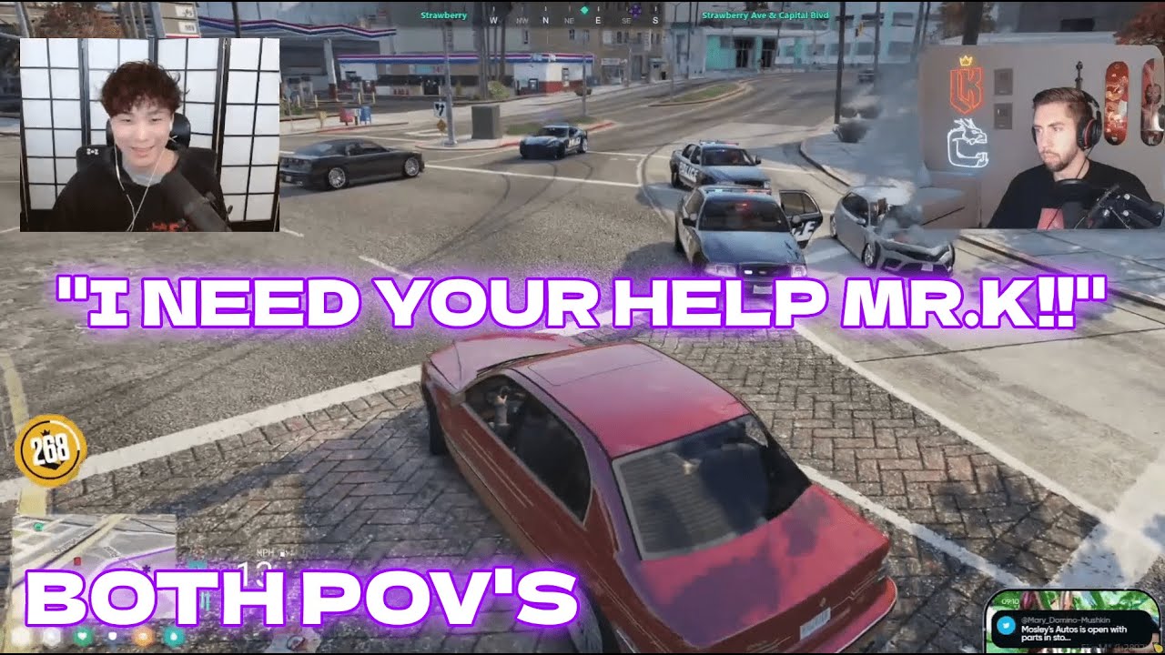 Mr.K Saves Yuno From The Cops After Fanny's First Police Chase Goes South..(Both POVs) | NoPixel 4.0