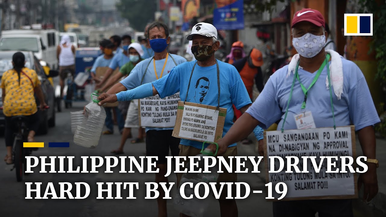 Coronavirus pandemic forcing jeepney drivers in the Philippines off the road to beg on the streets