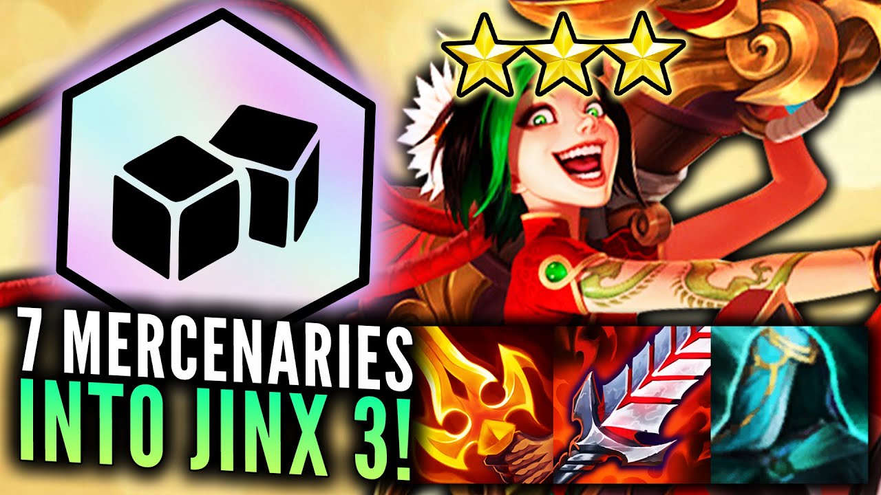 7 MERCENARIES JINX 3 ⭐⭐⭐ 50K DAMAGE 1V9! | Teamfight Tactics Patch 12.2b