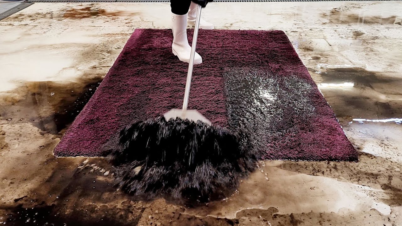 A soft purple rug emerged from a layer of mud | Speeded Up | Relaxing Asmr Sounds