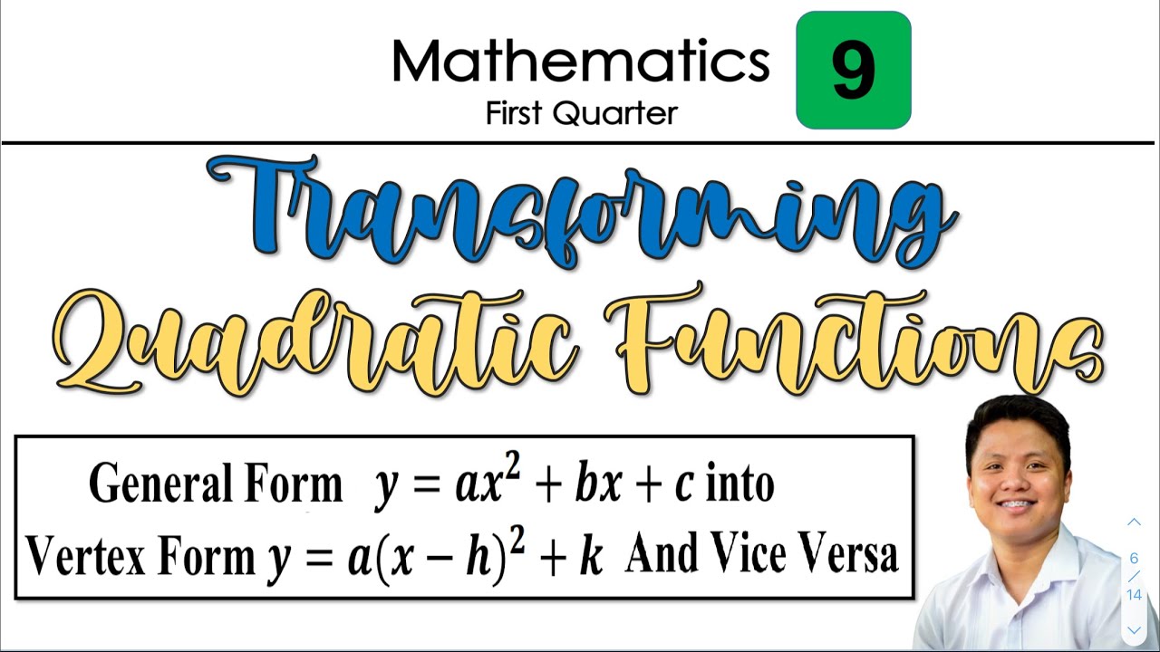Transforming Quadratic Functions from General Form to Vertex Form and Vice Versa | Grade 9