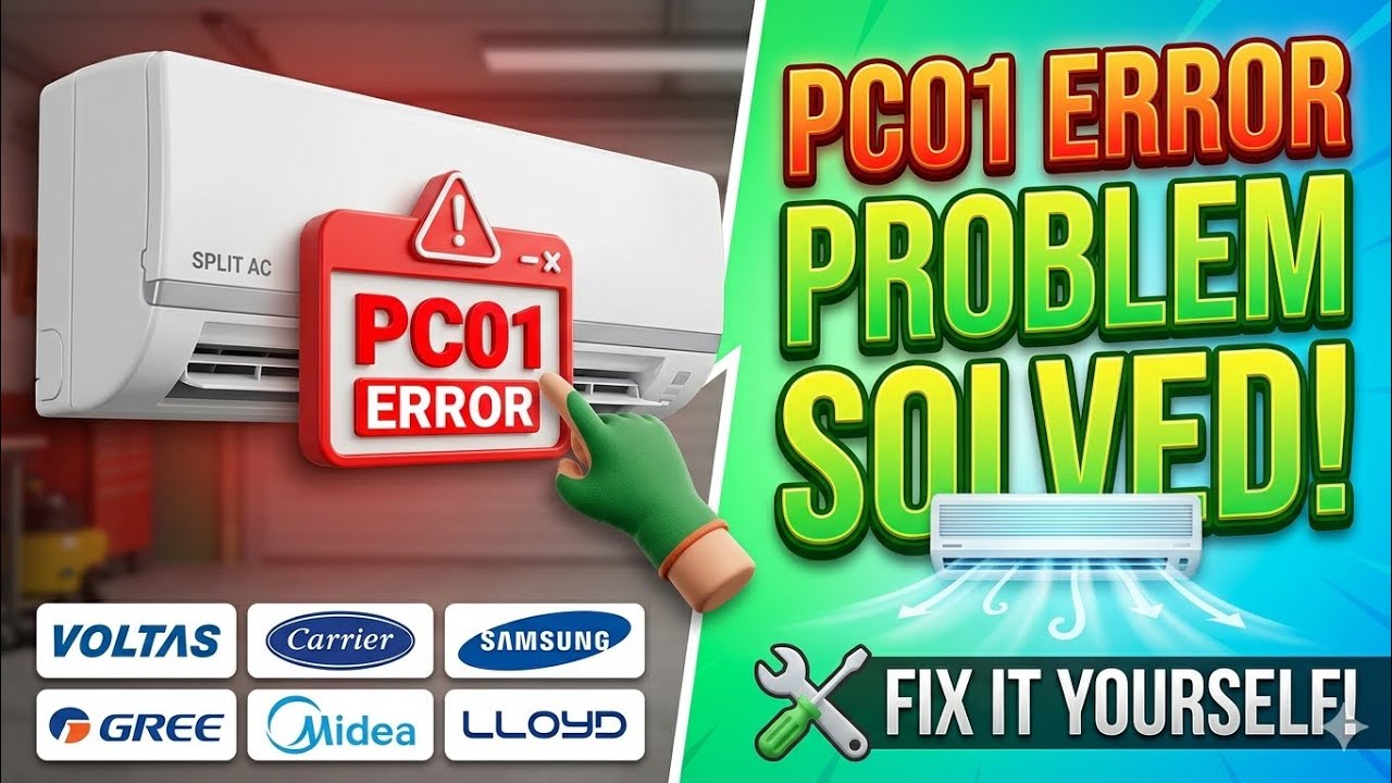 voltas inverter ac pc01 error || Lloyd godrej carrier Samsung ac pc01 error