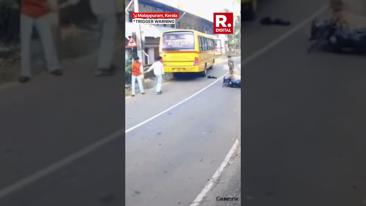 Kerala Student Narrowly Escapes Accident After Falling from Bike
