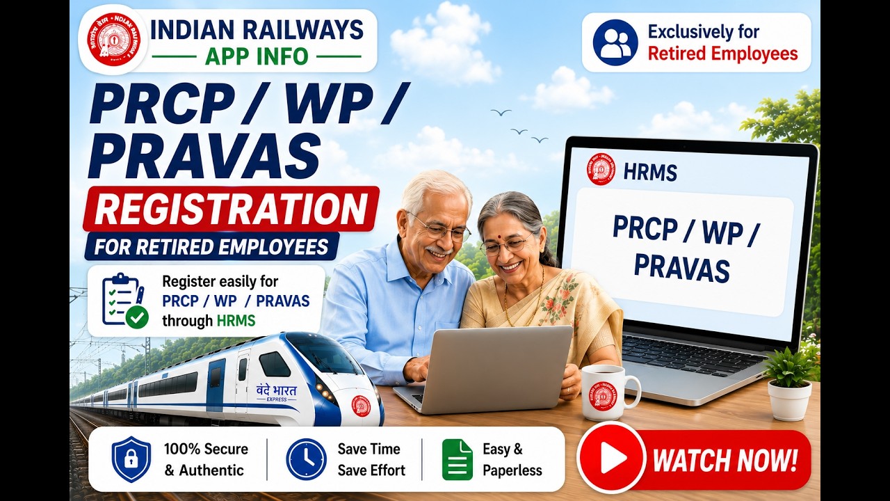 Registration for PRCP/WP & PRAVAS | Post Retirement Complementary Pass/ Widow Pass
