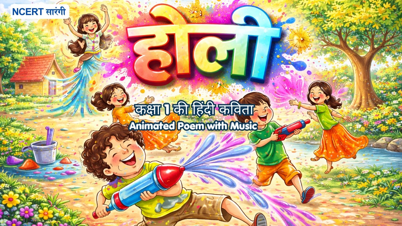 होली कविता | रंग-रंगीली होली आई | Holi Poem for Kids | Sarangi Paath 15 kaksha 1 | Hindi Poem #viral