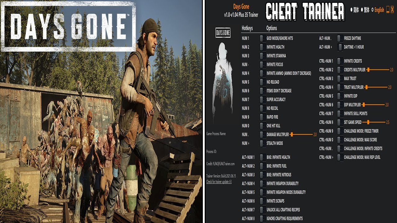 DAYS GONE CHEAT TRAINER! Unlimited ammo, God Mode, Max Trust, Unlimited Fuel & MORE!  + DOWNLOAD!