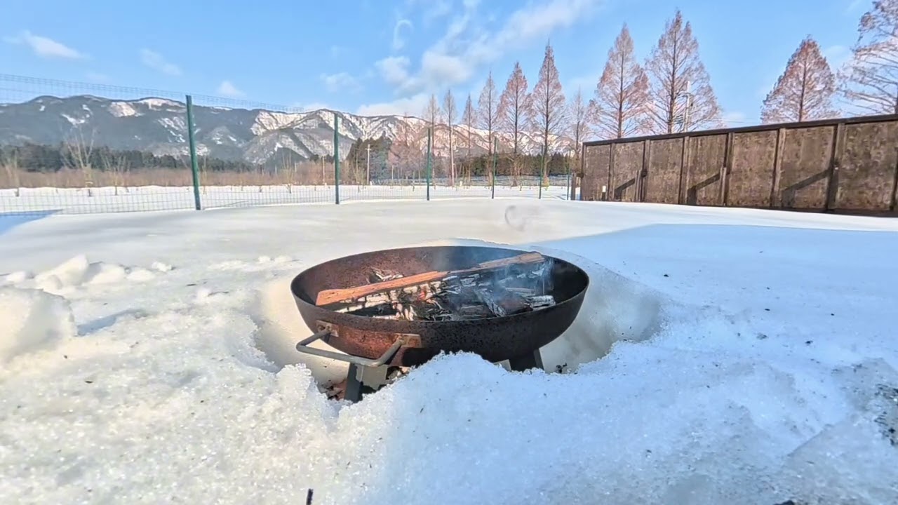 焚き火・雪・山・空・雲・以上！　BGM 癒し