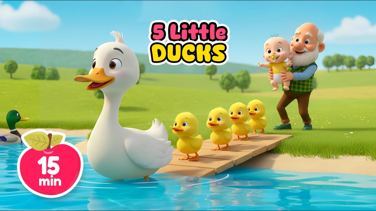 5 Little Ducks | Super Simple Nursery Rhymes for Toddlers | Learn Counting 1 to 5