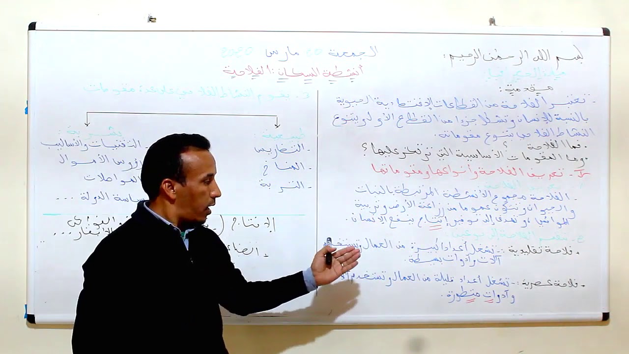 التعليم عن بعد   أولى إعدادي   الإجتماعيات   انشطة السكان  الفلاحة    Tilmid Tice