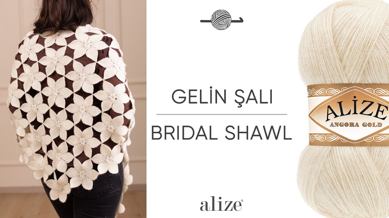 Alize Angora Gold ile Gelin Şalı • Bridal Shawl • Шаль невесты