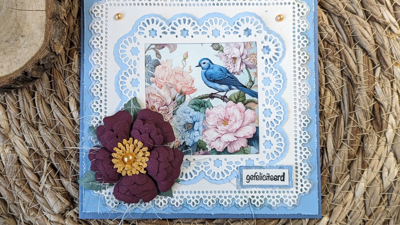 Wispering Spring Berrie's Beauties💙Frame Card gefeliciteerd
