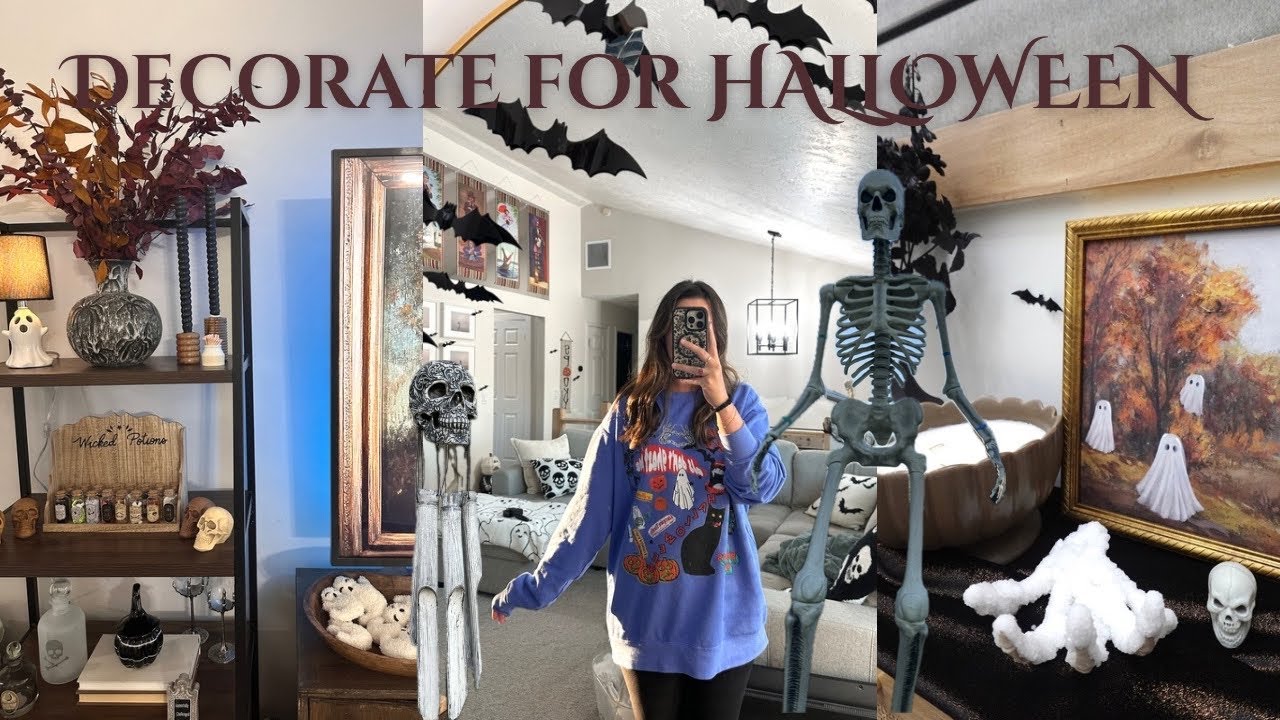 DECORATE FOR HALLOWEEN 👻 12 ft skeleton, + elegant spooky home decor