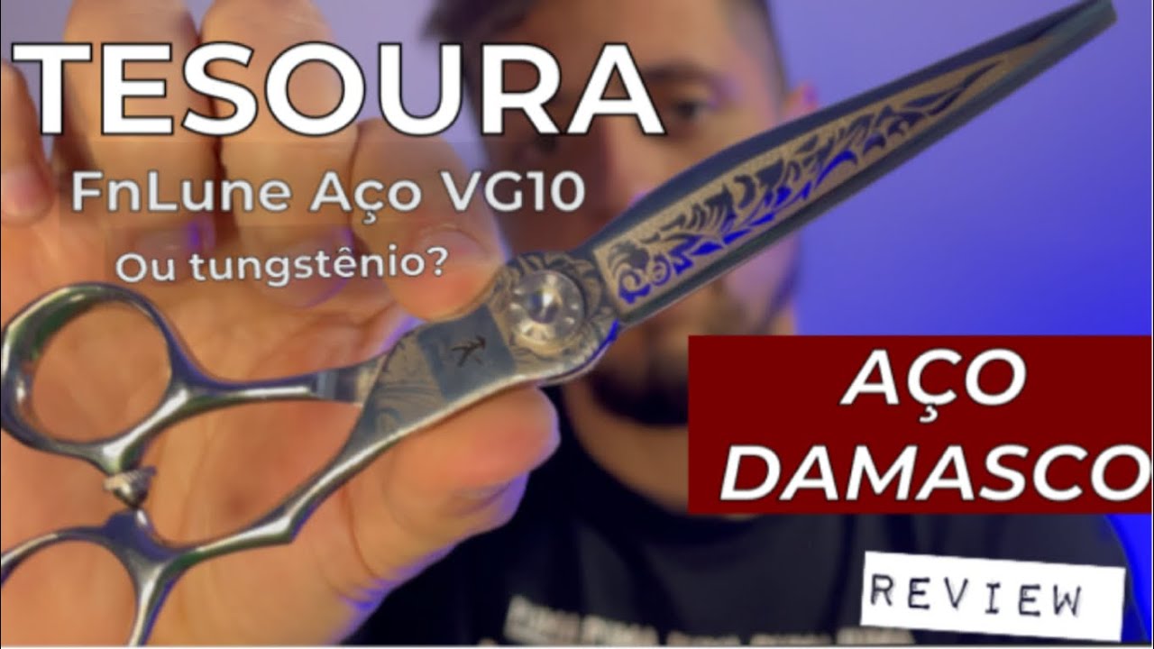 Tesoura de cortar cabelo FnLune (Titan) aço VG10 | A melhor do AliExpress | Corta muito