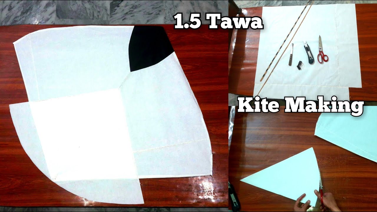 Game Wala 1.5 Tawa Kite Making. Make a White Kite at Home. Step By Step Guide. SM Kites.
