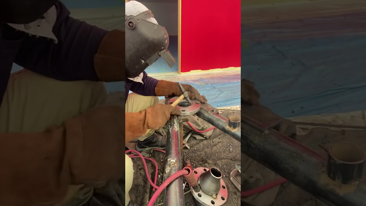 Welding flange & pipe reducer #pipewelder #stickwelding #arcwelding #welder #ofwlife