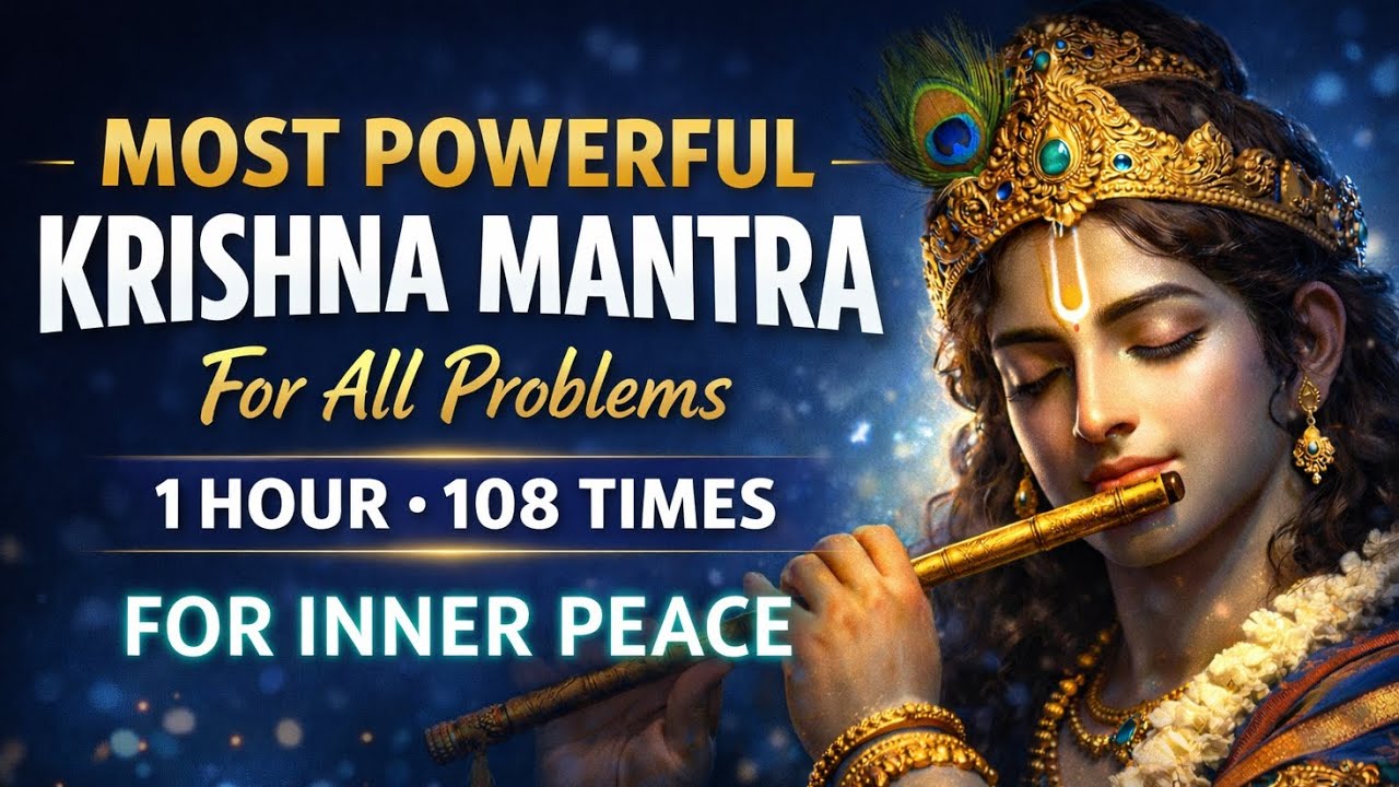 🔱 MOST POWERFUL KRISHNA MANTRA | KRISHNAYA VASUDEVAYA |1 HOUR  | 108 TIMES 🔁 | INNER PEACE 🕉️✨
