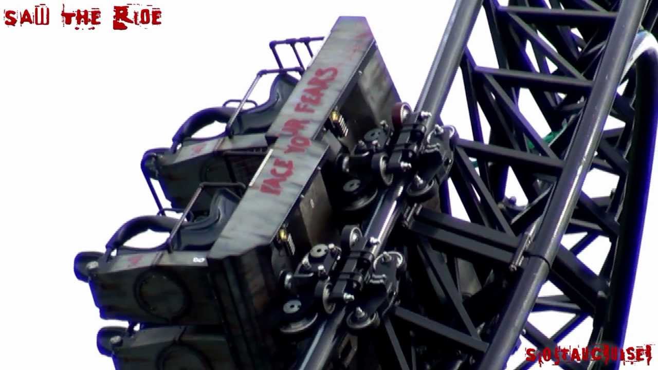 SAW - The Ride got stuck at Thorpe Park (full HD)