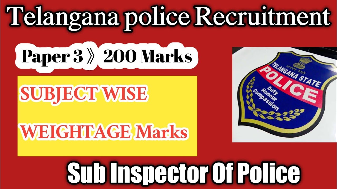 Ts police Recruitment 2022 |SI weightage marks Tslprb 2022|