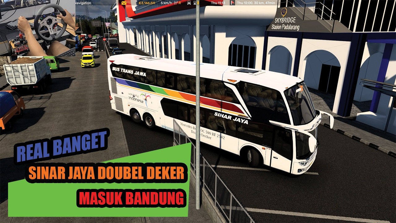 Nuansa Indonesia BUS Double Deker Arah Gedung Sate #eurotrucksimulator2 #gamesimulator