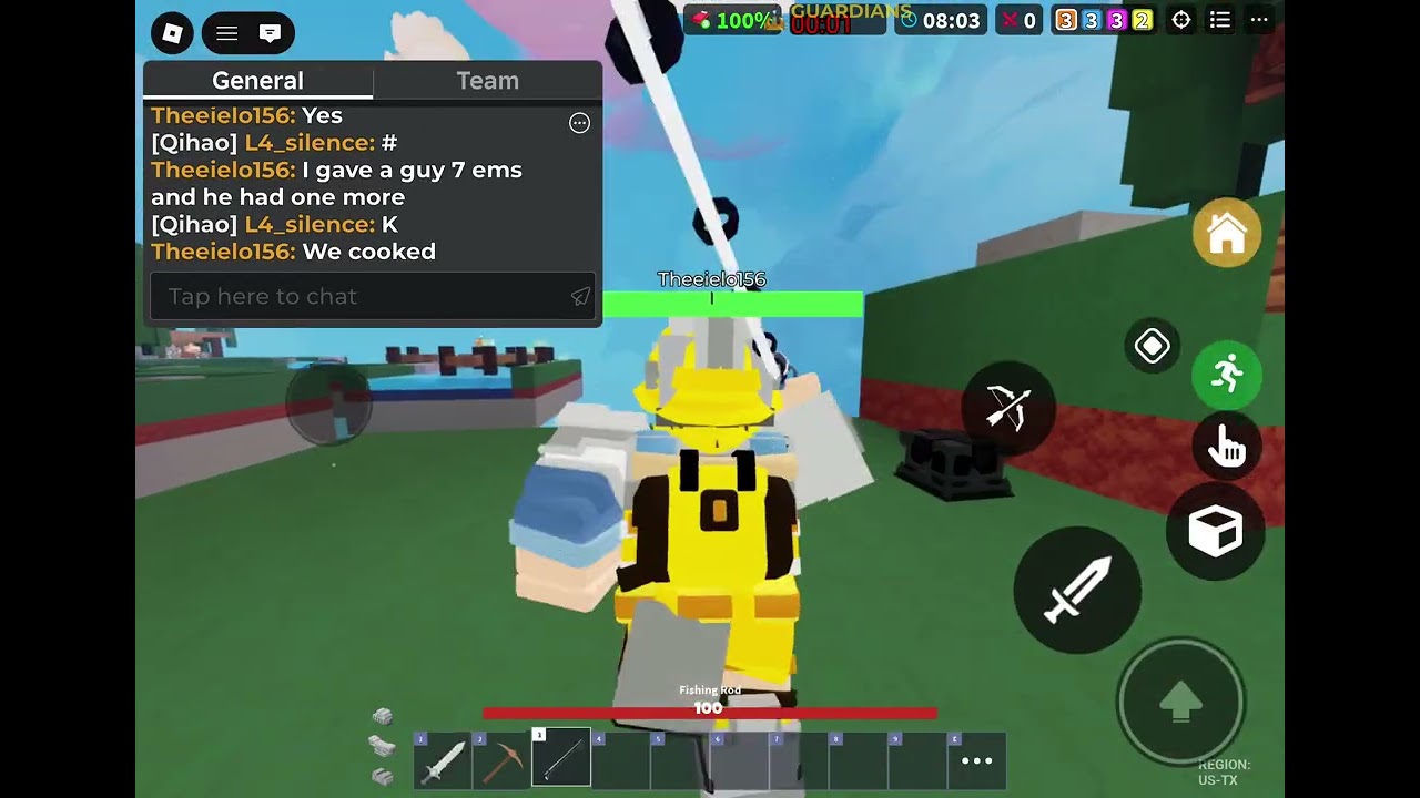 Playing bedwars