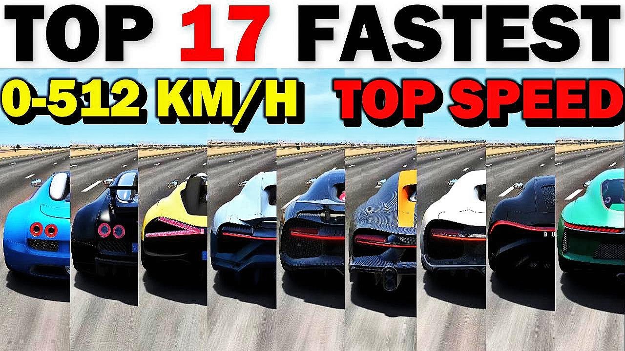 Top 17 Fastest Bugatti's in Assetto Corsa Top Speed Battle