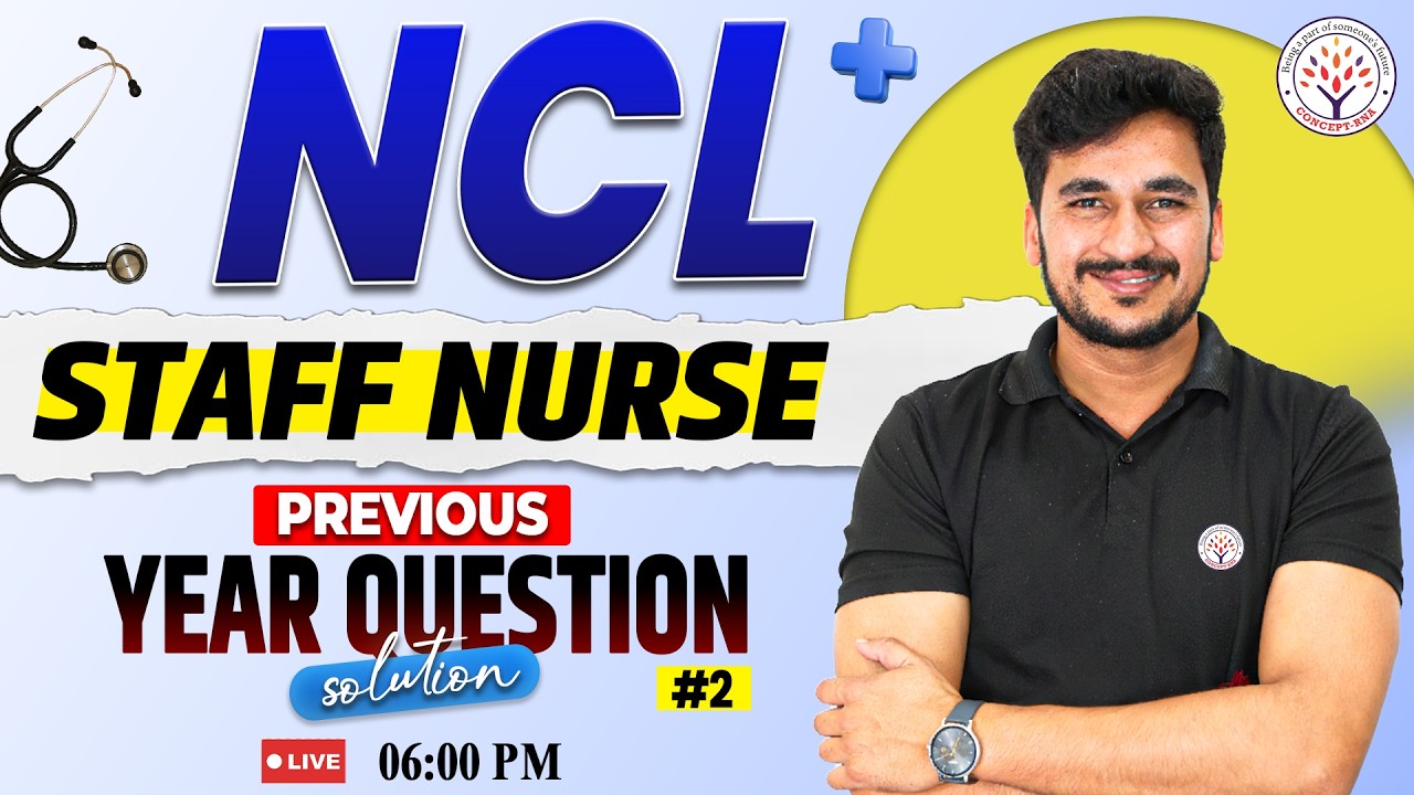 NCL 2026 Staff Nurse Exam | NCL Previous Year Question Paper Solution|NCL Exam Preparation|Vikas Sir