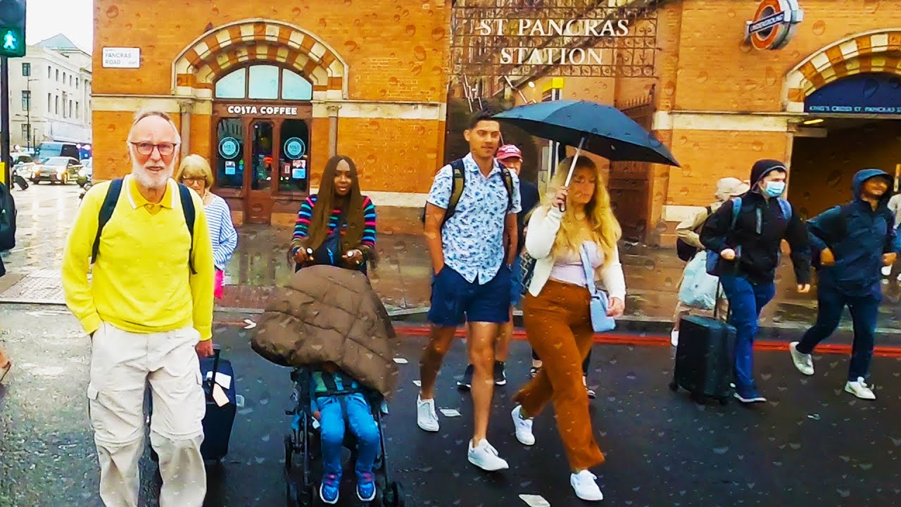 Walking in Light Rain - York Way to Russell Square (London Walking)