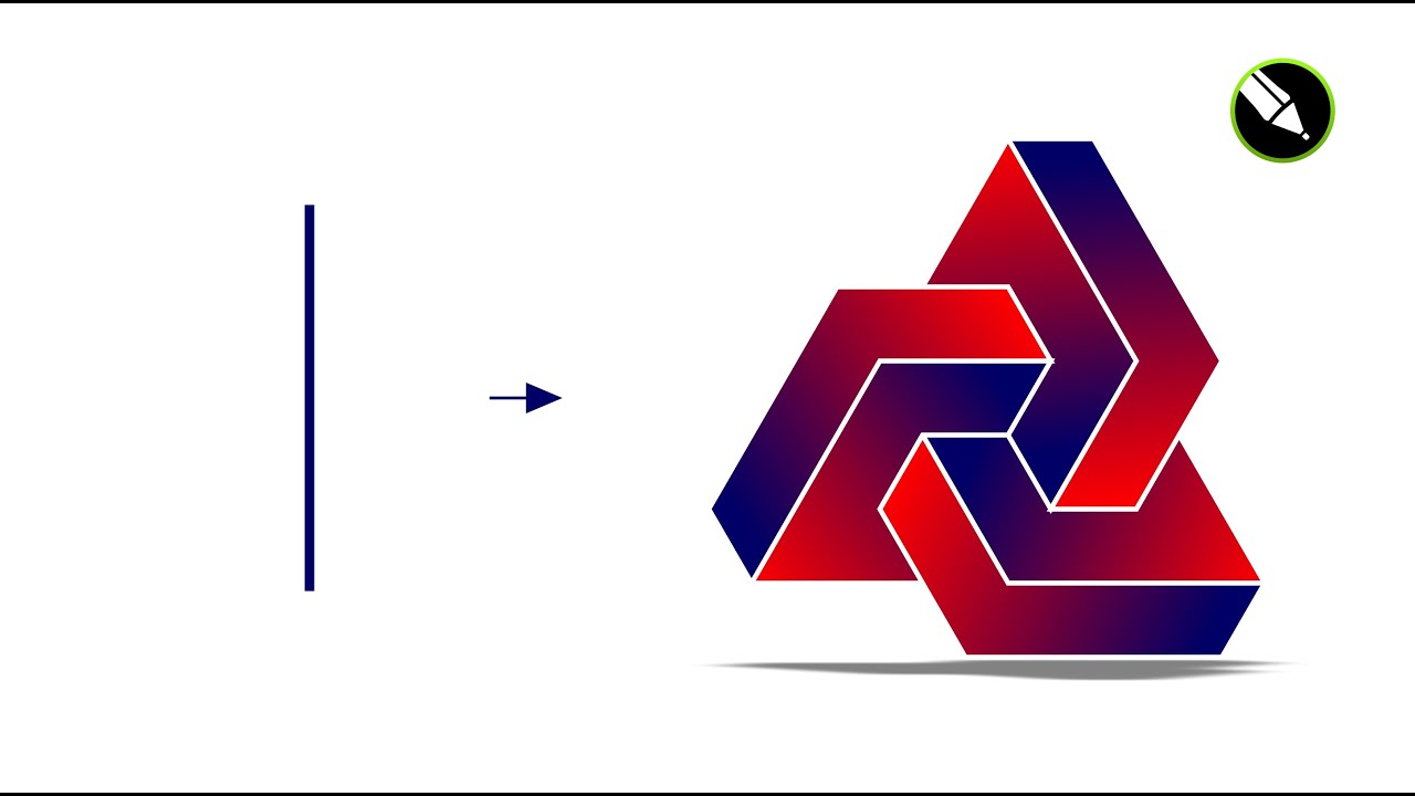 Geometric Triad logo with Tips and Tricks in CorelDraw | Fk Online Education
