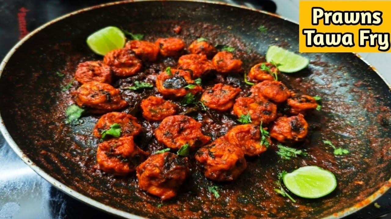 Prawns Masala Tawa Fry/ Easy & Tasty Prawns Fry Recipe/ How to Make Delicious Shrimp Fry at Home😋