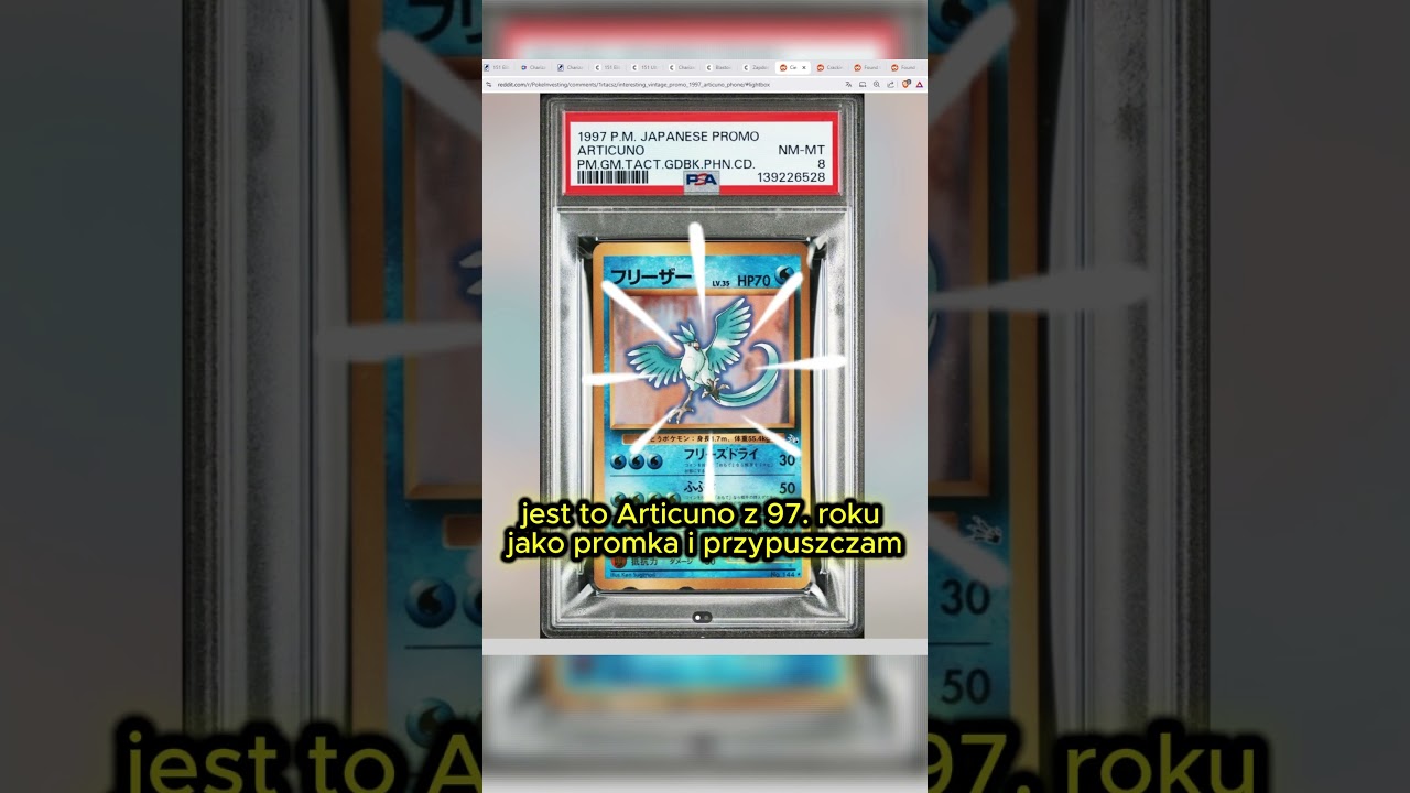 Karta Pokemon Articuno 1997 (japońska promka) &mdash; PSA POP 6