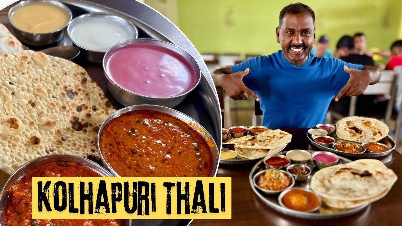 झणझणीत Kolhapuri Tambda Pandhra Rassa Thali Review 🔥 | Mutton🐐 Chicken🐓 Veg Thali Feast 😋🍽️ #Foodie