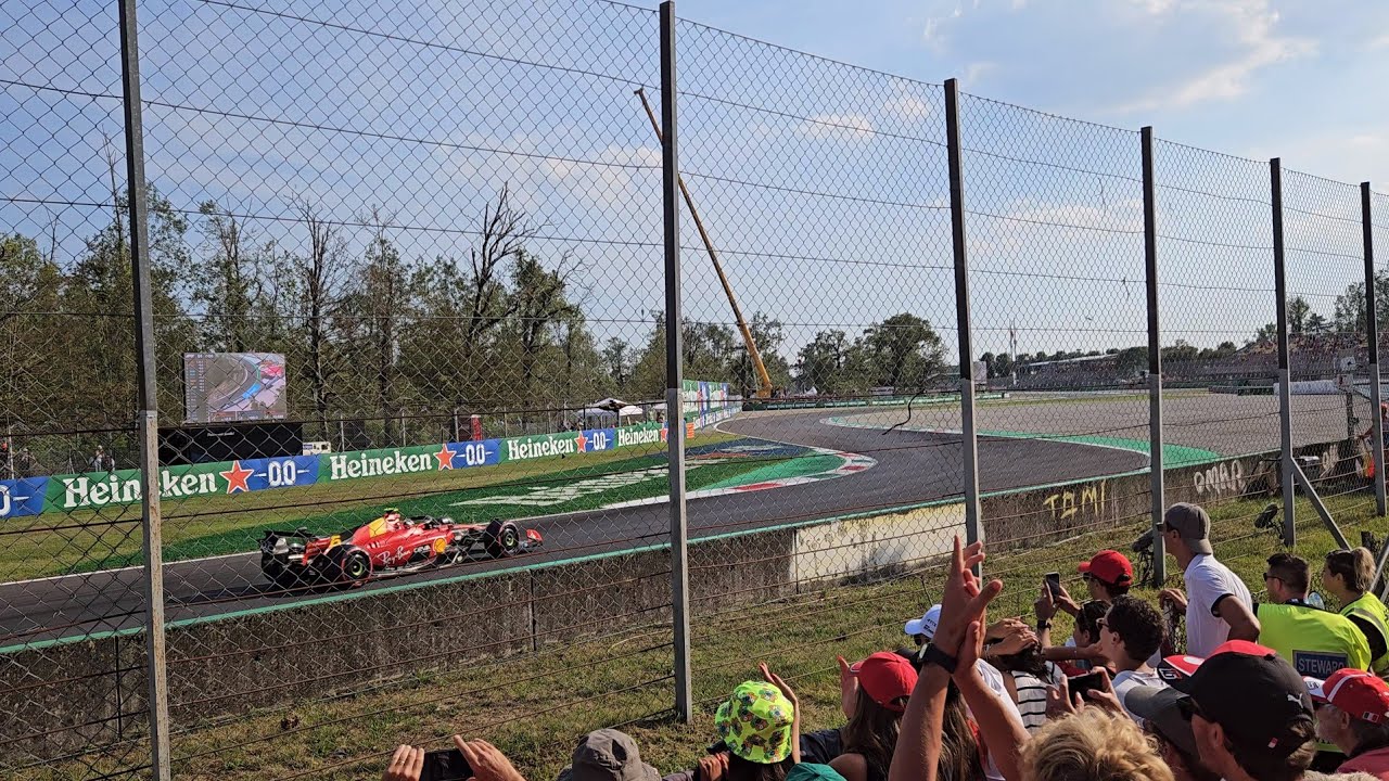 F1 Monza 2023 Sainz Pole Lap + Tifosi live Reaction - Ascari General Admission (Prato) - Italian GP