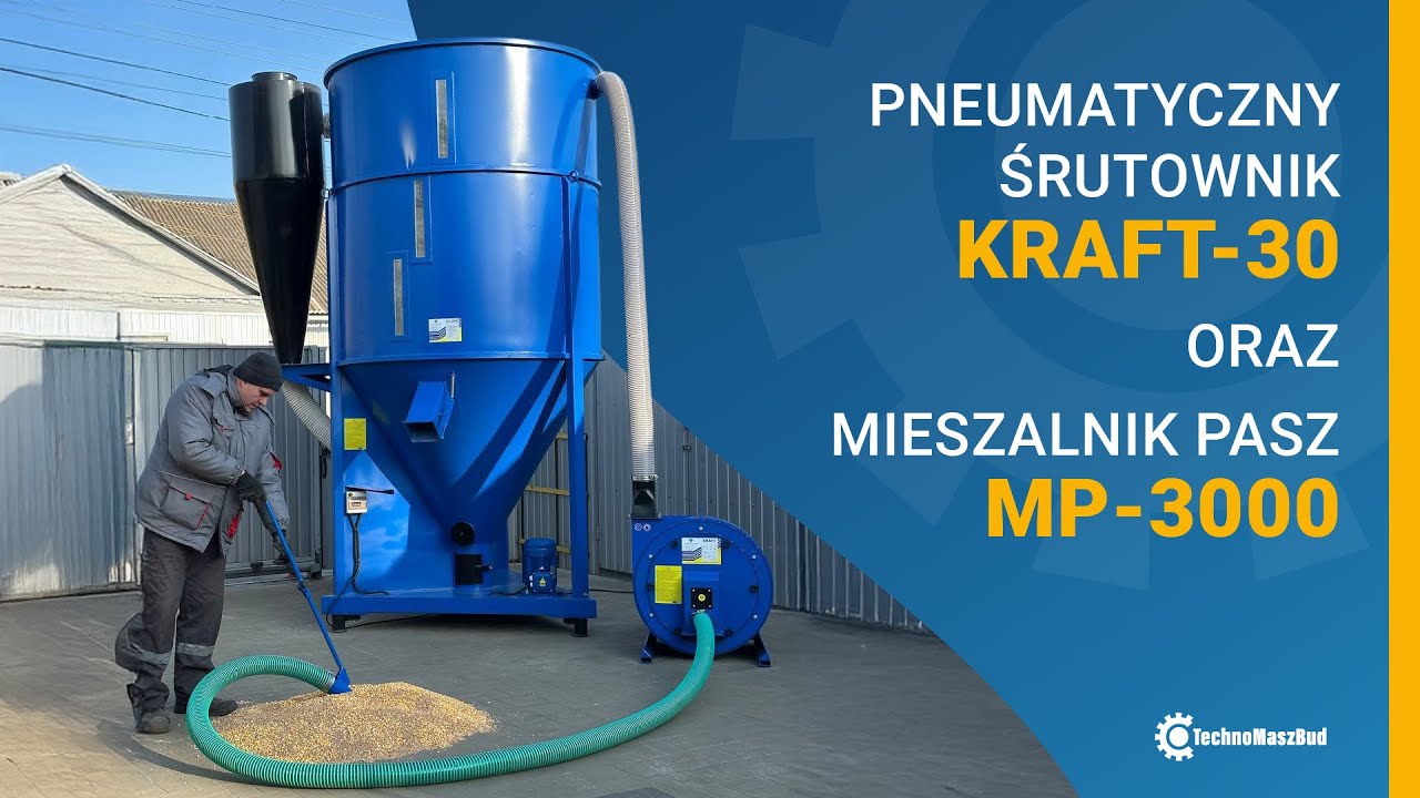Zestaw do produkcji paszy: Śrutownik KRAFT-30 i mieszalnik paszowy MP-3000