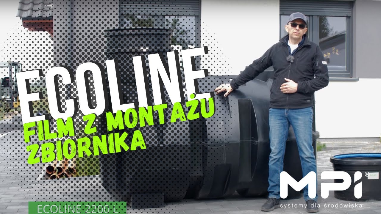 Montaż systemu do gromadzenia i zagospodarowania wody deszczowej wraz ze zbiornikiem Ecoline 2200L