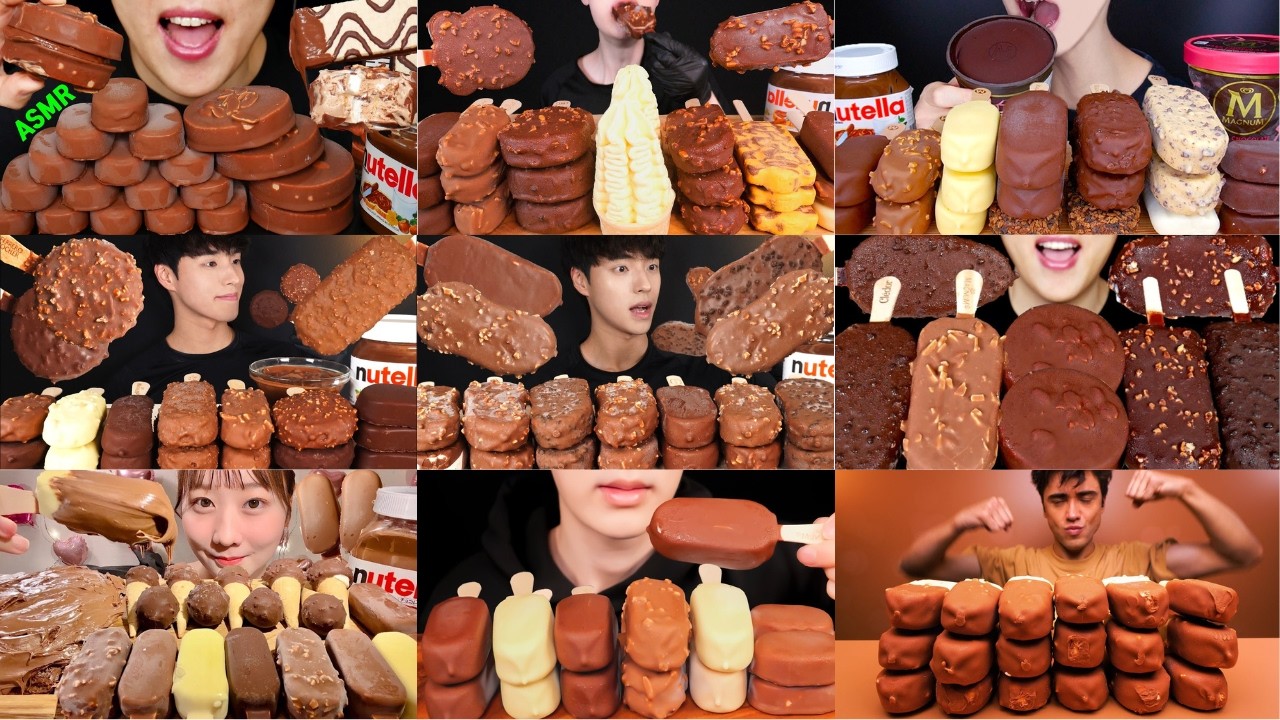 🍫CRUNCHY CHOCOLATE ICE CREAM MUKBANG🍦 | Best Satisfying Eating Sounds ASMR Compilation 🤤🎧